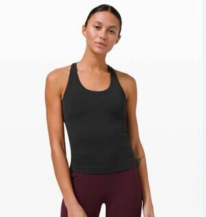 Lululemon Cool Short Tank Racerback Align Waist Length Black Nulu Size 20 NWT